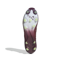 adidas Copa Pure 2 Elite KT Gazon Naturel Chaussures de Foot (FG) Bordeaux Blanc Jaune