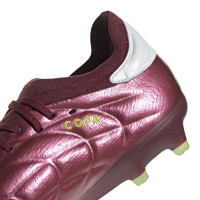 adidas Copa Pure 2 Elite KT Gazon Naturel Chaussures de Foot (FG) Bordeaux Blanc Jaune
