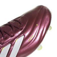 adidas Copa Pure 2 Elite KT Gazon Naturel Chaussures de Foot (FG) Bordeaux Blanc Jaune