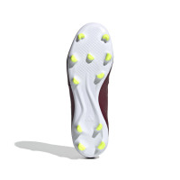 adidas Copa Pure 2 League Gazon Naturel Chaussures de Foot (FG) Bordeaux Blanc Jaune