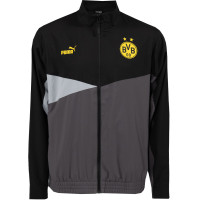 PUMA Borussia Dortmund Woven Veste d'Entraînement 2023-2024 Noir Gris