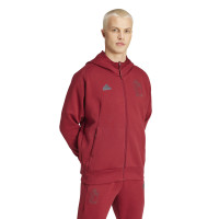 adidas Belgique Travel Veste 2024-2026 Rouge Foncé Gris Foncé