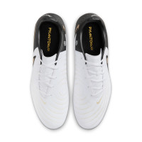 Chaussures de football Nike Phantom GX II Academy Iron-Nop (SG) noires, blanc cassé et or