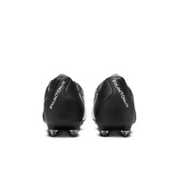Chaussures de football Nike Phantom GX II Academy Iron-Nop (SG) noires, blanc cassé et or