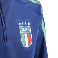 adidas Italie Survêtement 1/4-Zip 2024-2026 Enfants Bleu Foncé Bleu Doré