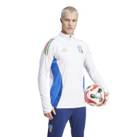 adidas Italie Haut d'Entraînement 1/4-Zip 2024-2026 Blanc Bleu Doré