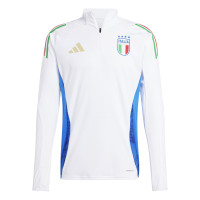 adidas Italie Haut d'Entraînement 1/4-Zip 2024-2026 Blanc Bleu Doré