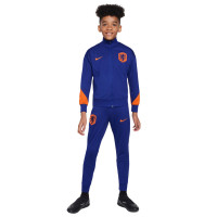 Survêtement Nike Netherlands Strike à fermeture éclair intégrale 2024-2026 pour enfants, bleu et orange