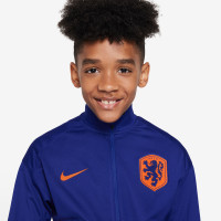Survêtement Nike Netherlands Strike à fermeture éclair intégrale 2024-2026 pour enfants, bleu et orange