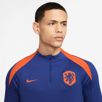 Pull en Haut d'Entraînement Nike Netherlands Strike 1/4-Zip 2024-2026 Bleu Orange