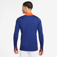 Haut d'entraînement Nike Netherlands Strike, ensemble pull 1/4 zippé 2024-2026 bleu orange