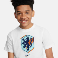 T-shirt Nike Netherlands Crest 2024-2026 pour enfants, blanc