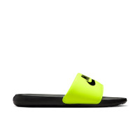 Claquettes Nike Victori One noires jaune vif