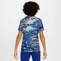 Nike Pays-Bas Pre-Match Maillot d'Entraînement 2024-2026 Enfants Bleu Blanc