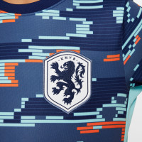 Kit de compétition d'avant-match Nike Netherlands, 2024-2026, bleu et blanc, pour enfants