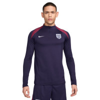 Nike Angleterre Strike Survêtement 1/4-Zip 2024-2026 Bleu Foncé Rouge Blanc