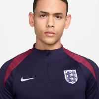 Nike Angleterre Strike Survêtement 1/4-Zip 2024-2026 Bleu Foncé Rouge Blanc