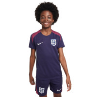 Nike Angleterre Strike Maillot d'Entraînement 2024-2026 Enfants Bleu Foncé Bordeaux Blanc