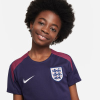 Nike Angleterre Strike Maillot d'Entraînement 2024-2026 Enfants Bleu Foncé Bordeaux Blanc