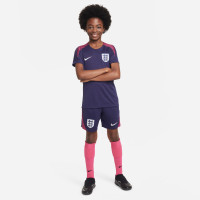 Nike Angleterre Strike Maillot d'Entraînement 2024-2026 Enfants Bleu Foncé Bordeaux Blanc