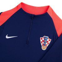 Nike Croatie Strike Haut d'Entraînement 1/4-Zip 2024-2026 Bleu Foncé Rouge Vif