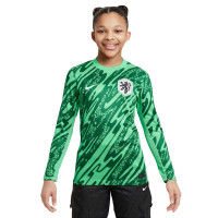 Kit de gardien de but à manches longues Nike Netherlands 2024-2026 vert pour enfants