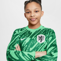 Kit de gardien de but à manches longues Nike Netherlands 2024-2026 vert pour enfants
