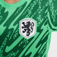 Kit de gardien de but à manches longues Nike Netherlands 2024-2026 vert pour enfants