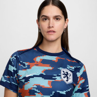 Kit d'entraînement d'avant-match Nike Netherlands 2024-2026 pour femmes, bleu et blanc