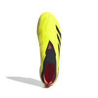 adidas Predator Elite Sans Lacets Gazon Naturel Chaussures de Foot (FG) Jaune Vif Noir Rouge