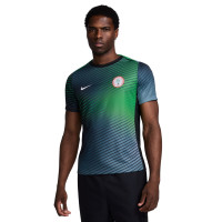 Nike Nigeria Pre-Match Maillot d'Entraînement 2024-2026 Vert Bleu Noir Blanc