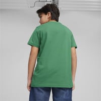 PUMA Essentials+ 2 Logo T-Shirt Kids Groen Zwart Wit