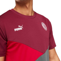 PUMA AC Milan T-Shirt 2023-2024 Bordeaux Rouge Gris Foncé