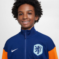 Veste d'entraînement à fermeture éclair Nike Netherlands Academy Pro Anthem 2024-2026 pour enfant, bleu, orange, blanc