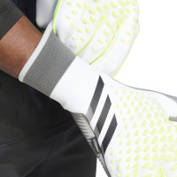 adidas Predator Pro Fingersave Keepershandschoenen Wit Grijs Felgeel Zwart