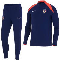 Nike Croatie Strike Survêtement 1/4-Zip 2024-2026 Bleu Foncé Rouge Vif