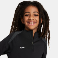 Pull en haut d'entraînement Nike Strike à 1/4 fermeture éclair pour enfants, noir, gris foncé, blanc
