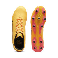 PUMA King Match Gazon Naturel Gazon Artificiel Chaussures de Foot (MG) Orange Noir Rose