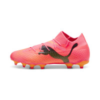 PUMA Future 7 Pro Gazon Naturel Gazon Artificiel Chaussures de Foot (MG) Rose Noir Orange