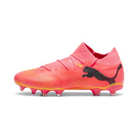 PUMA Future 7 Match Gazon Naturel Gazon Artificiel Chaussures de Foot (MG) Rose Noir Orange