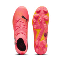 PUMA Future 7 Match Gazon Naturel Gazon Artificiel Chaussures de Foot (MG) Femmes Rose Noir Orange