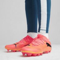 PUMA Future 7 Match Gazon Naturel Gazon Artificiel Chaussures de Foot (MG) Femmes Rose Noir Orange