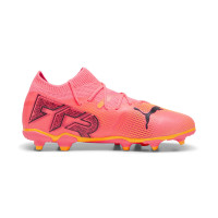 PUMA Future 7 Match Gazon Naturel Gazon Artificiel Chaussures de Foot (MG) Enfants Rose Noir Orange