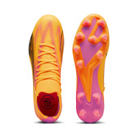 PUMA Ultra Match Gazon Naturel Gazon Artificiel Chaussures de Foot (MG) Orange Noir Rose
