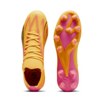 PUMA Ultra Match Gazon Naturel Gazon Artificiel Chaussures de Foot (MG) Femmes Orange Noir Rose