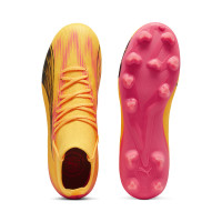 PUMA Ultra Pro Gazon Naturel Gazon Artificiel Chaussures de Foot (MG) Enfants Orange Noir Rose