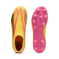 PUMA Ultra Match Sans Lacets Gazon Naturel Gazon Artificiel Chaussures de Foot (MG) Enfants Orange Noir Rose