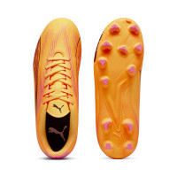 PUMA Ultra Play Gazon Naturel Gazon Artificiel Chaussures de Foot (MG) Enfants Orange Noir Rose