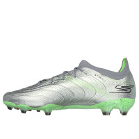 Skechers SKX_01 Elite Low Gazon Naturel Chaussures de Foot (FG) Argenté Vert