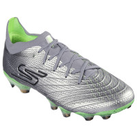 Skechers SKX_01 Elite Low Gazon Naturel Chaussures de Foot (FG) Argenté Vert